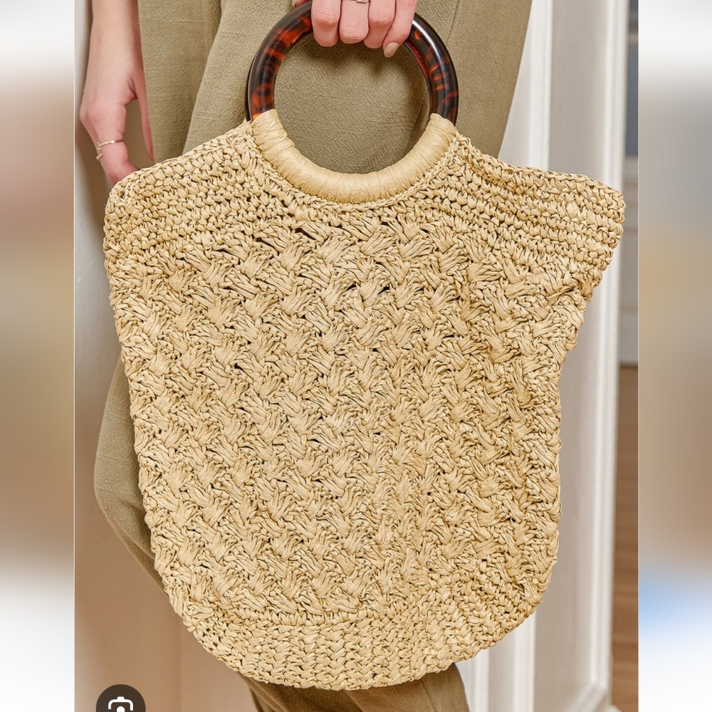 J. Crew Chic Tan Woven Tote Bag NWT